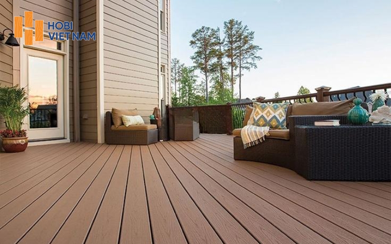 Sàn gỗ nhựa ngoài trời WPC bền đẹp, phù hợp nhiều không gian ngoại thất
