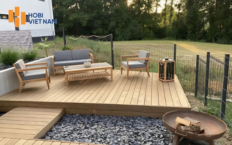 Độ bền sàn gỗ ngoài trời phụ thuộc cấu tạo và hệ khung xương