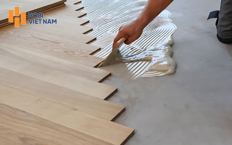 Keo dán sàn gỗ dạng sữa