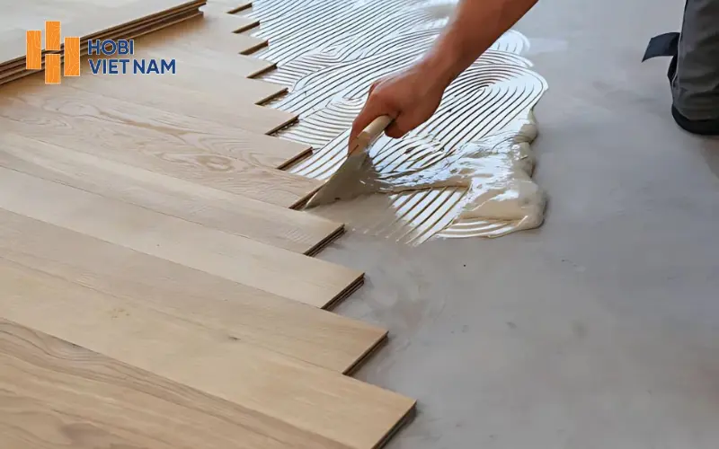 Keo dán sàn gỗ dạng sữa
