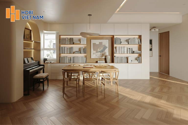 Kích thước sàn gỗ xương cá chuẩn, phổ biến nhất 2026