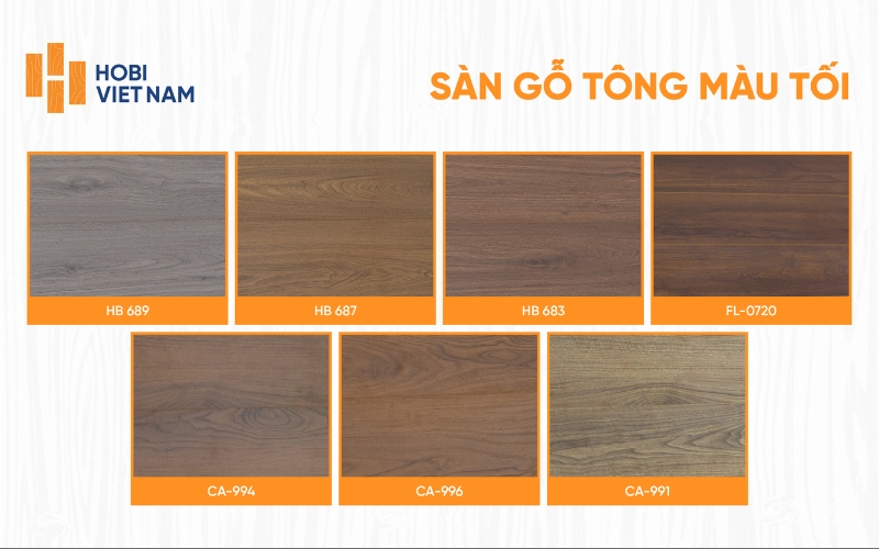 Một số màu sàn gỗ tông tối phổ biến