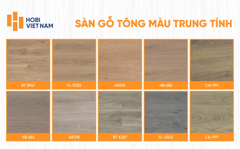 Một số mẫu màu sàn gỗ trung tính được ưa chuộng