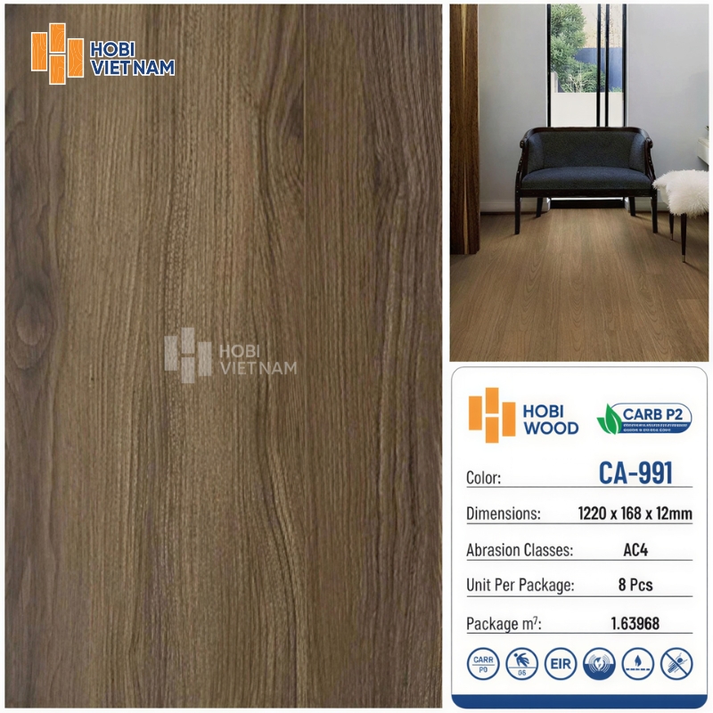 Hobi Carb sử dụng cốt gỗ Clean HDF với tỷ trọng nén cao, ngăn chặn hiệu quả hơi ẩm xâm nhập