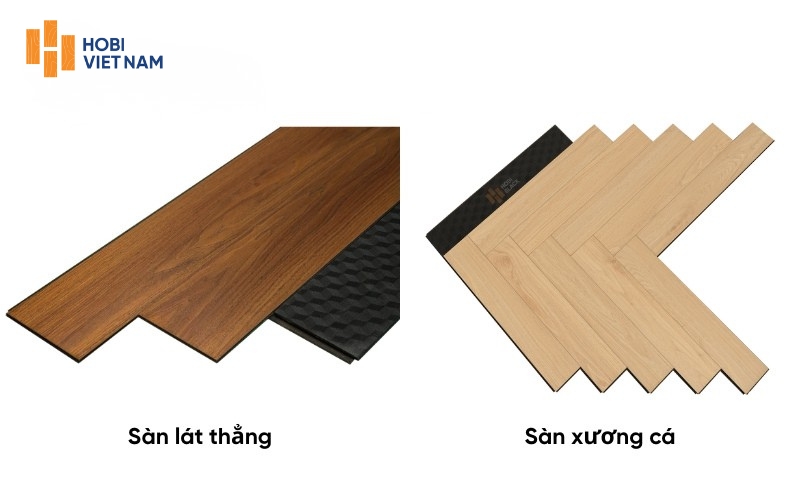 Sàn gỗ công nghiệp có hai loại phổ biến là dáng thẳng và xương cá