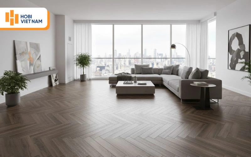 Nâng tầm không gian với kỹ thuật lát sàn gỗ xương cá độc đáo