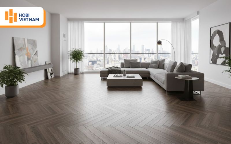 Nâng tầm không gian với kỹ thuật lát sàn gỗ xương cá độc đáo