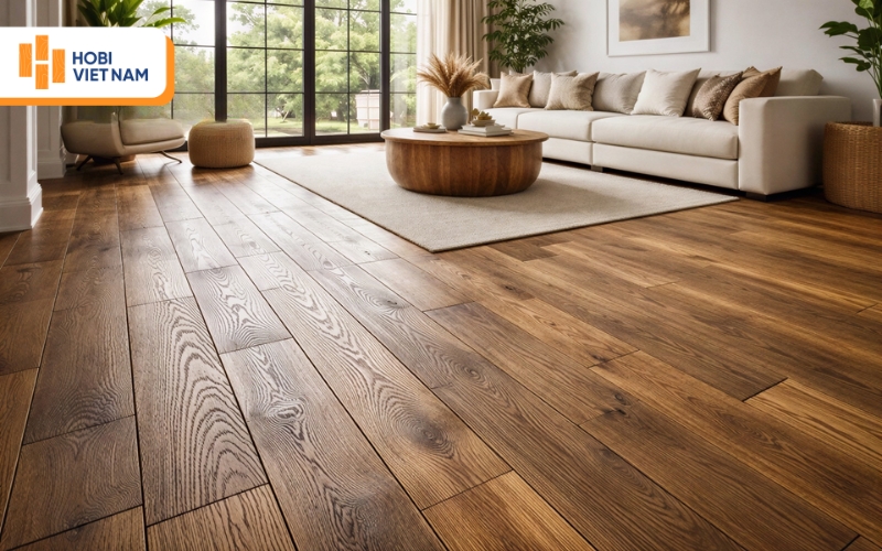 Bề mặt sàn gỗ vân nổi 3D tạo cảm giác chân thực khi chạm