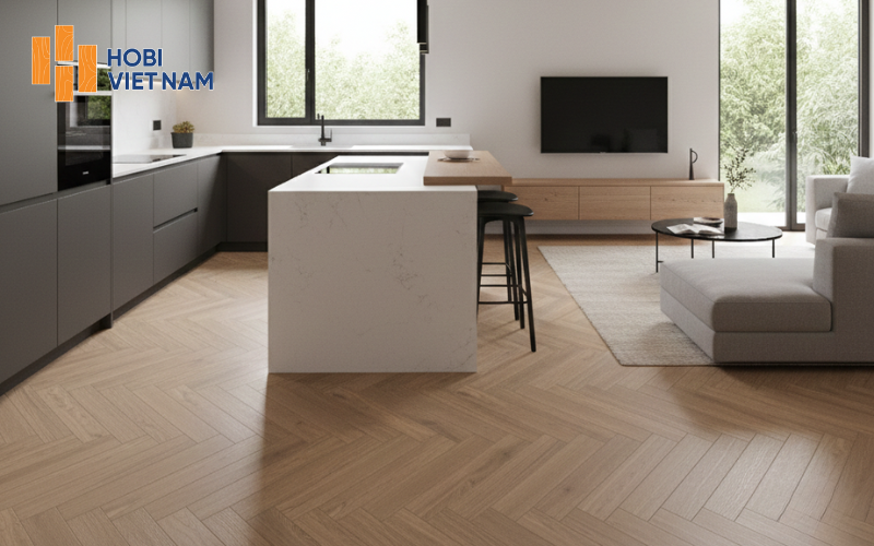 Chi phí thi công và vật tư cho kiểu xương cá thường cao hơn sàn thẳng