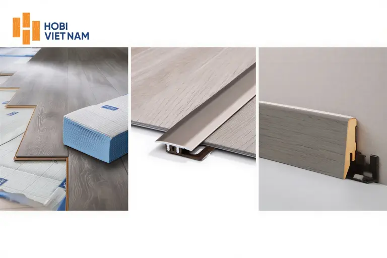 Phụ kiện sàn gỗ gồm những gì? Cách chọn đúng khi thi công
