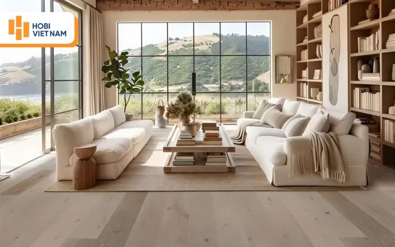 Sàn gỗ là bề mặt lớn nhất mà mắt người nhìn thấy khi bước vào phòng