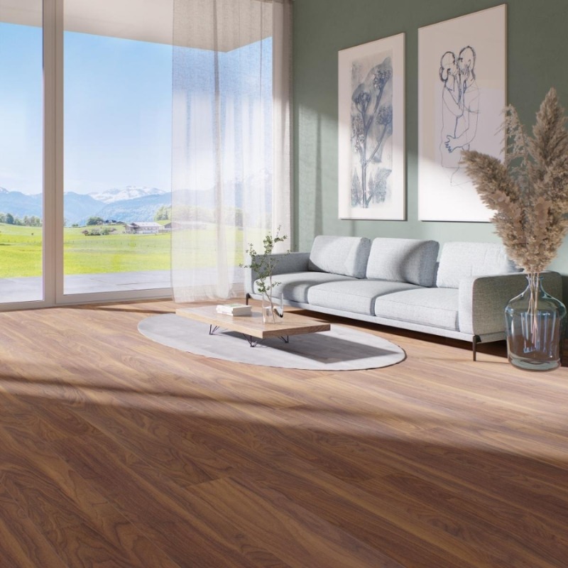 Sàn gỗ Kronoswiss Thụy Sĩ chống ẩm tốt trong không gian hiện đại