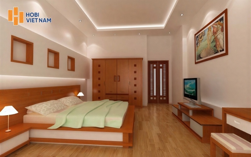 sàn gỗ MDF phòng ngủ