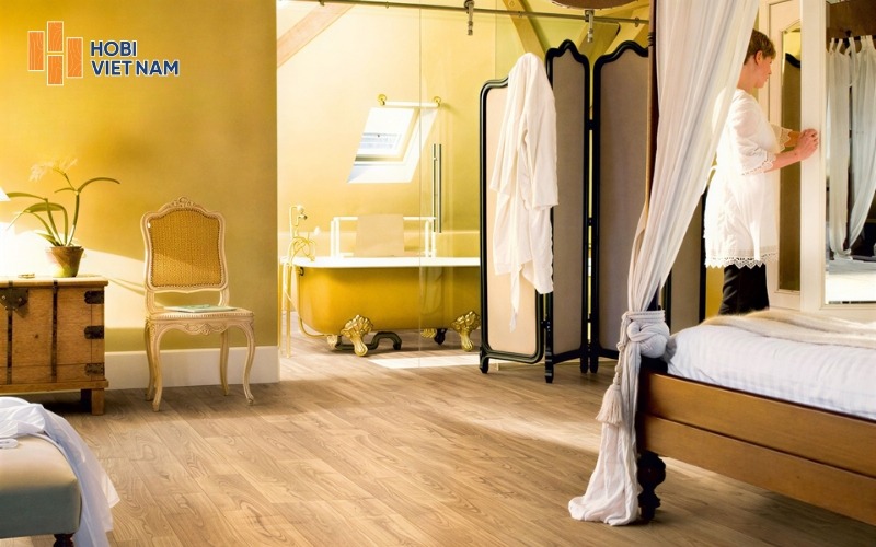 Sàn gỗ công nghiệp nhập khẩu HDF chống nước hèm khóa thông minh