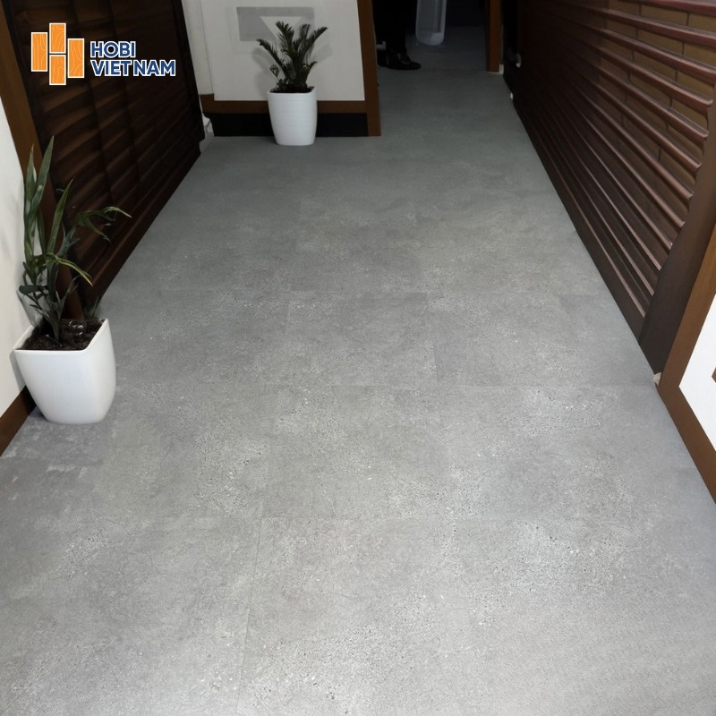 Sàn nhựa SPC vân đá xám trung tính