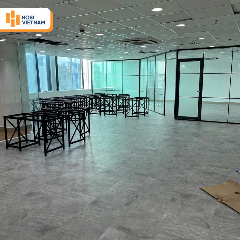 Sàn nhựa giả đá xám đậm vân đá phiến