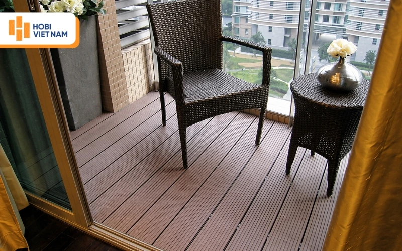 Sàn nhựa giả gỗ tông nâu socola