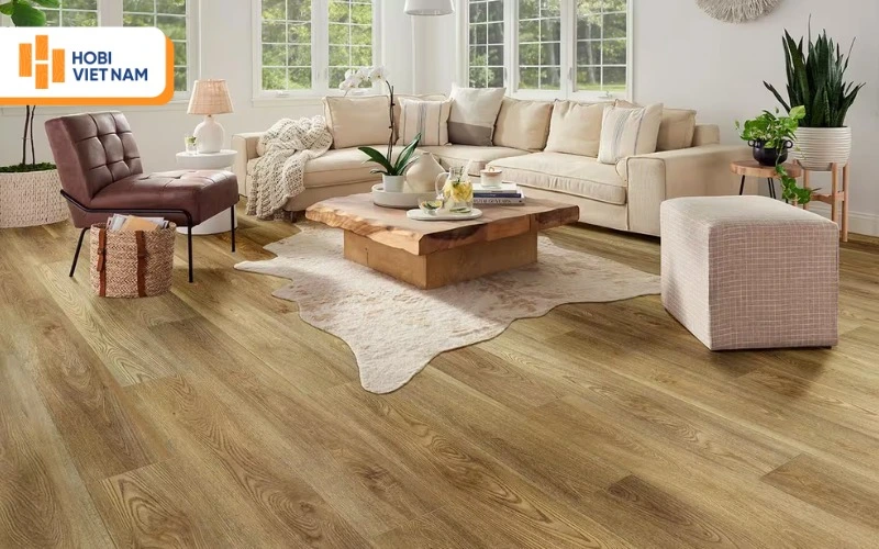 Sàn gỗ nhựa lát thẳng truyền thống đơn giản