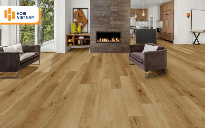 Sàn nhựa giả gỗ lát thẳng cho phòng khách
