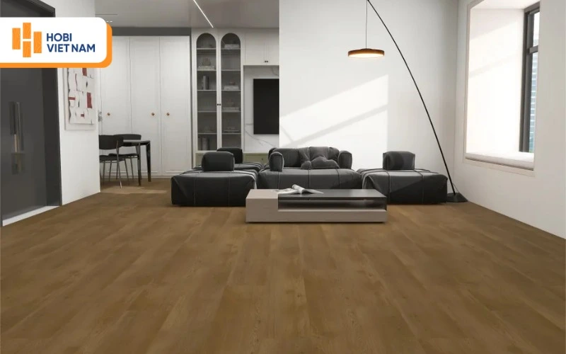 Sàn gỗ nhựa vân gỗ óc chó hiện đại