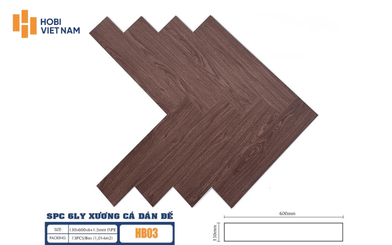 Sàn nhựa hèm khóa lát kiểu xương cá 6mm sang trọng đẳng cấp