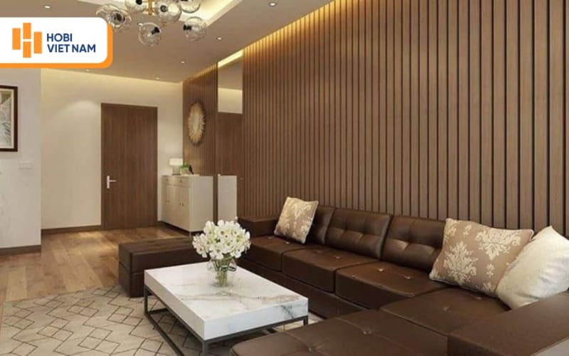 Tấm ốp tường phòng khách tăng thẩm mỹ cho không gian