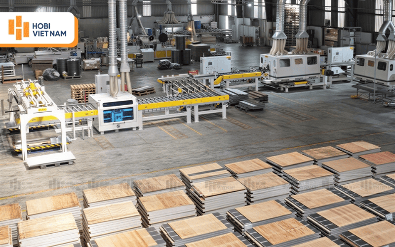 Khu vực sản xuất sàn gỗ công nghiệp Hobi Việt Nam