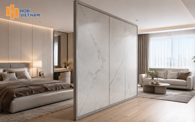 Vách ngăn nhựa giả đá cẩm thạch hiện đại phòng ngủ