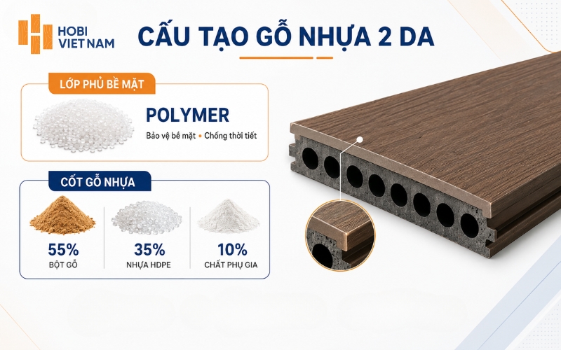 Cấu tạo gỗ nhựa 2 da