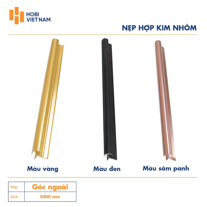 Nẹp góc ngoài được sử dụng tại các vị trí góc lồi của tường hoặc cột