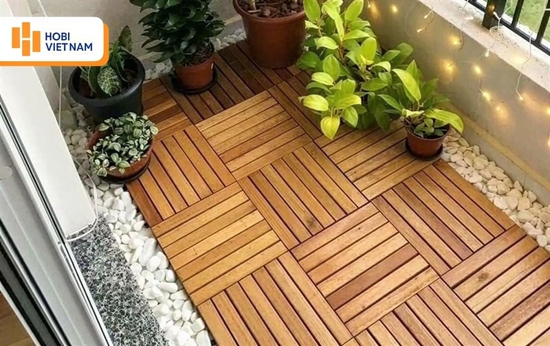Vỉ sàn gỗ cho ban công có diện tích nhỏ