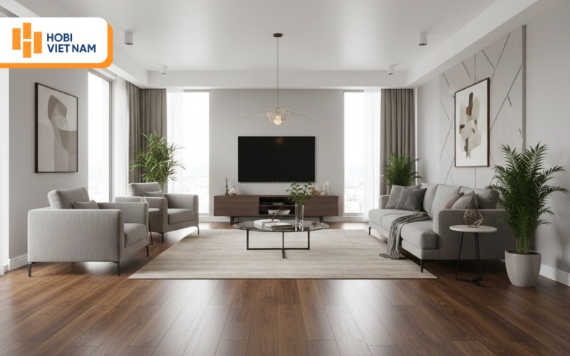 Cốt gỗ HDF hoặc MDF mật độ cao giúp sàn bền chắc, hạn chế cong vênh