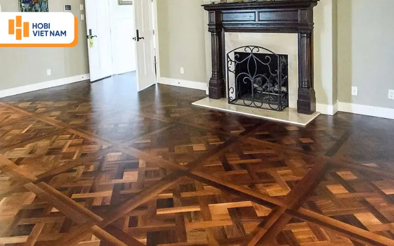 Mẫu sàn gỗ hoa văn Versailles phong cách hoàng gia Pháp