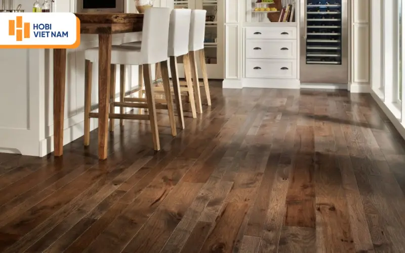 Sàn gỗ ghép mang lại vẻ đẹp tự nhiên sang trọng cho không gian nội thất