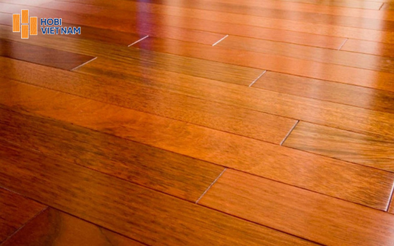 Sàn gỗ căm xe ghép thanh màu đỏ nâu cánh gián