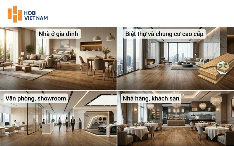 Ứng dụng của sàn gỗ kỹ thuật trong xây dựng nội thất