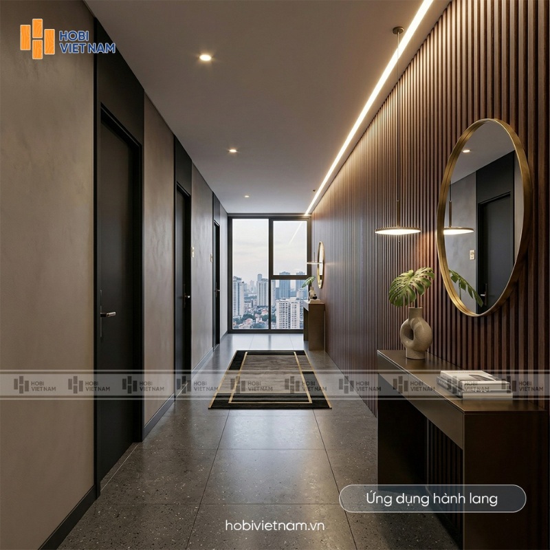 Lam sóng ốp tường khu vực hành lang