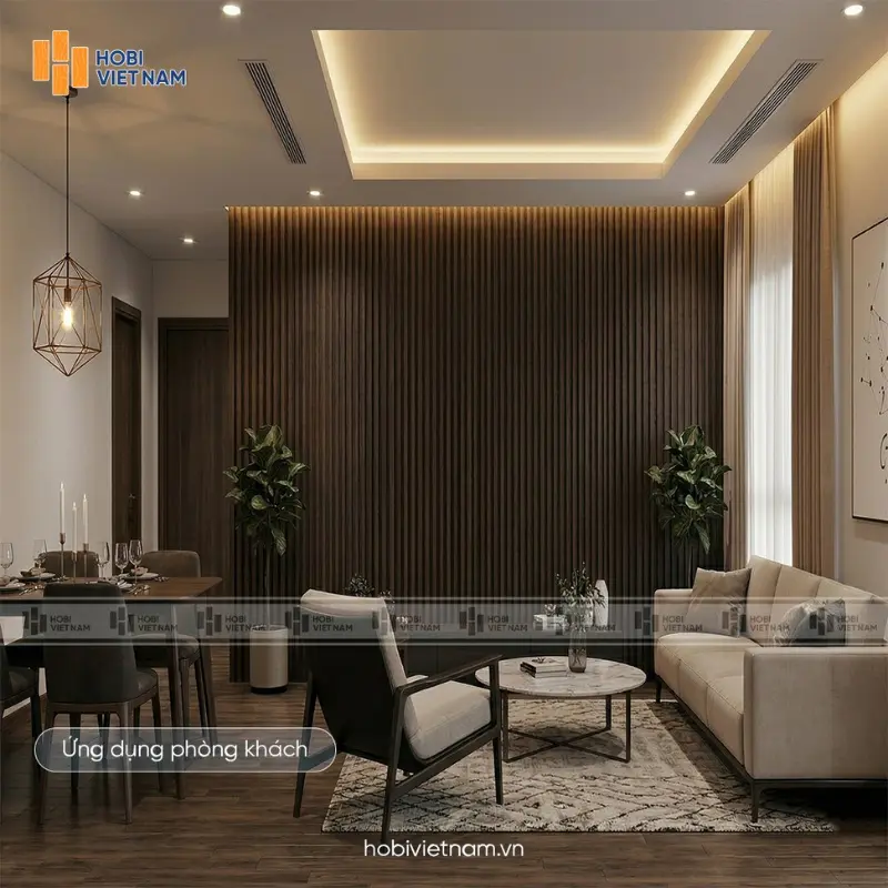 Tấm lam sóng ốp tường phòng khách