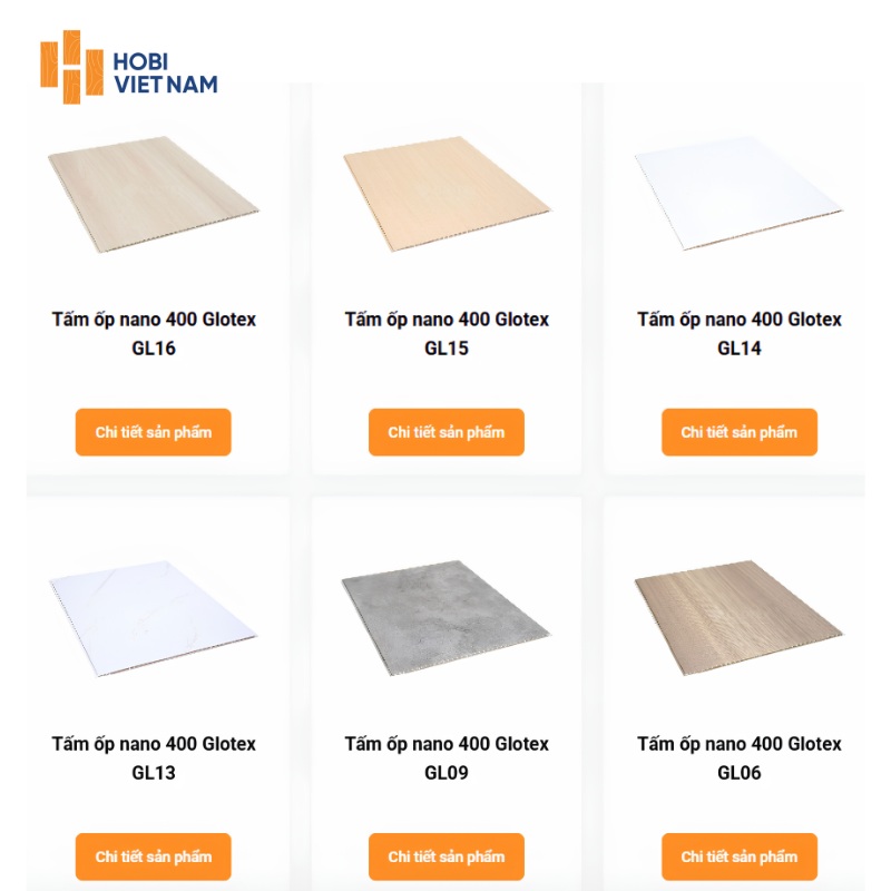 Danh mục sản phẩm tấm nhựa ốp tường của Hobi