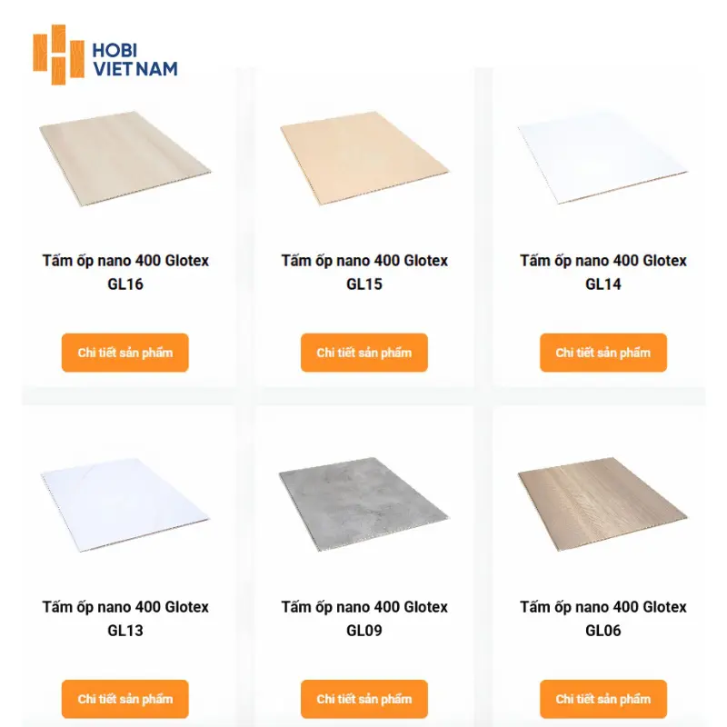 Danh mục sản phẩm tấm nhựa ốp tường của Hobi