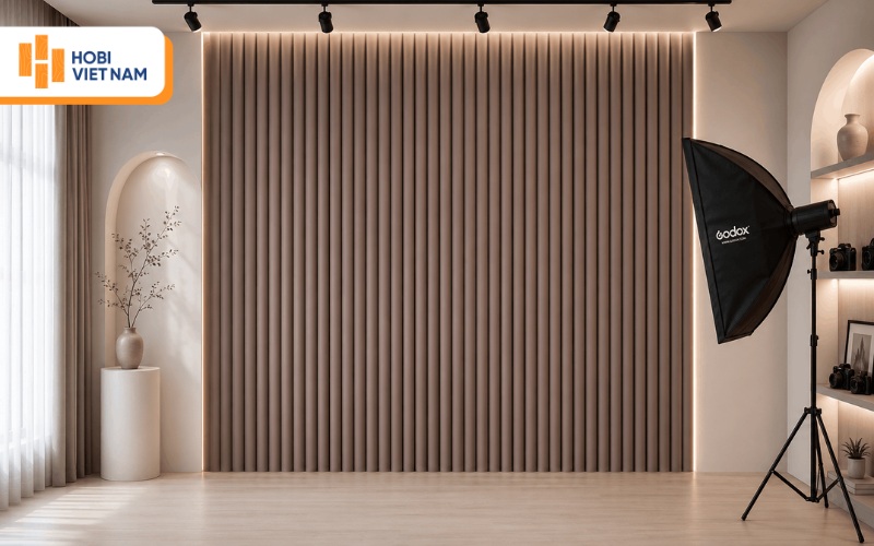 Tấm lam sóng hình bán nguyệt dùng làm background trang trí studio