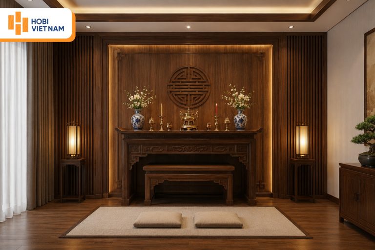 15+ Mẫu tấm nhựa ốp tường phòng thờ đẹp, hợp phong thuỷ