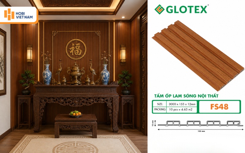 Mẫu ốp nhựa lam sóng giả gỗ hiện đại, tối giản 