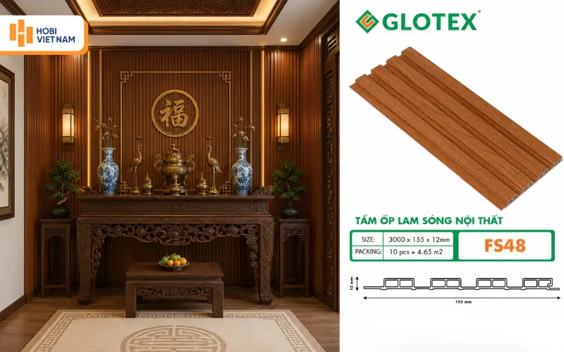 Mẫu ốp nhựa lam sóng giả gỗ hiện đại, tối giản 