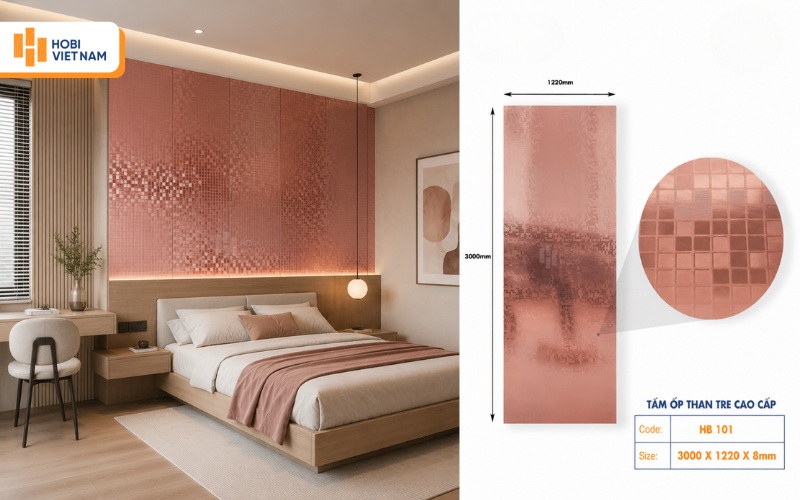 Tấm ốp than tre Hobi HB101 nổi bật, độc đáo