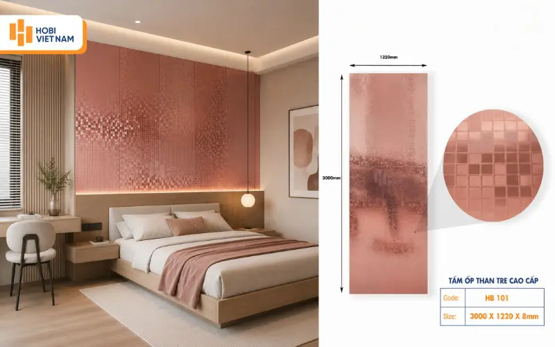 Tấm ốp than tre Hobi HB101 nổi bật, độc đáo