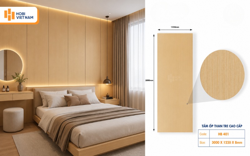 Bộ sưu tập tấm ốp than tre vân gỗ sang trọng của Hobi Việt Nam
