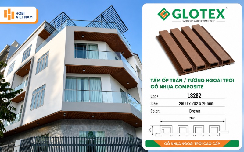 Tấm ốp trần ngoài trời Glotex LS262