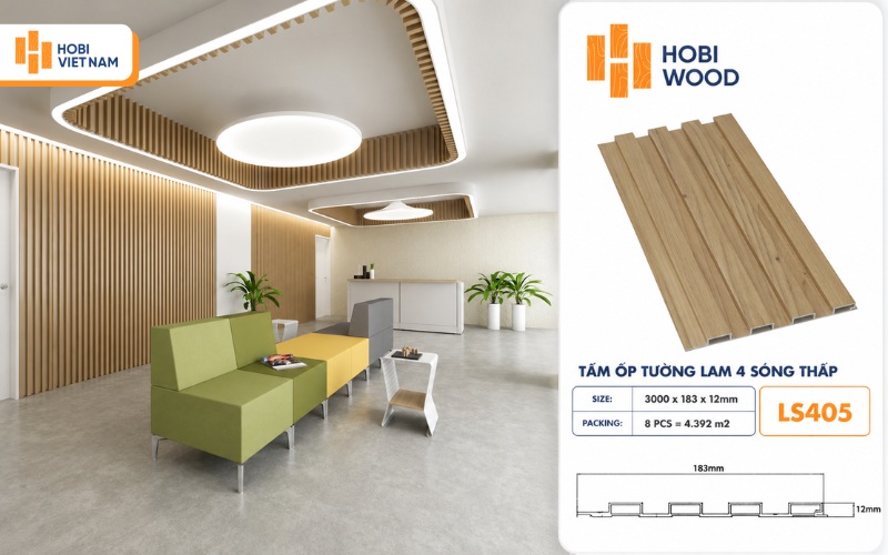 Tấm ốp trần lam sóng thấp mã LS405