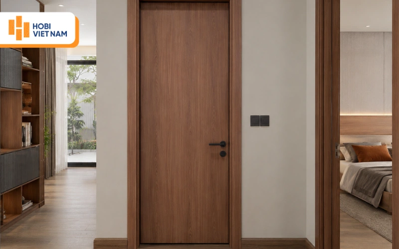Cửa gỗ nhựa được sản xuất từ vật liệu composite kết hợp giữa bột gỗ và nhựa polymer